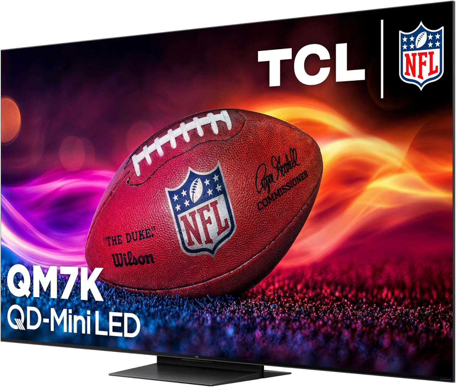 TCL 55 Inch Class QM7K Series | Mini LED QLED 4K HDR | 55QM7K, 2025 Model | 120HZ-144HZ Anti Reflective Screen Smart Google TV Dolby Atmos Onkyo Audio | Voice Remote Alexa Gaming Streaming Television