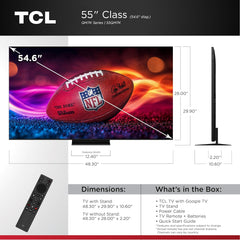 TCL 55 Inch Class QM7K Series | Mini LED QLED 4K HDR | 55QM7K, 2025 Model | 120HZ-144HZ Anti Reflective Screen Smart Google TV Dolby Atmos Onkyo Audio | Voice Remote Alexa Gaming Streaming Television
